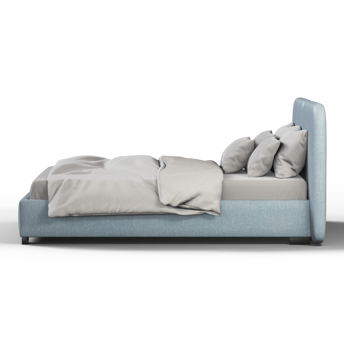 Chloe Upholstered Double Bed in Soft Woven Fabric