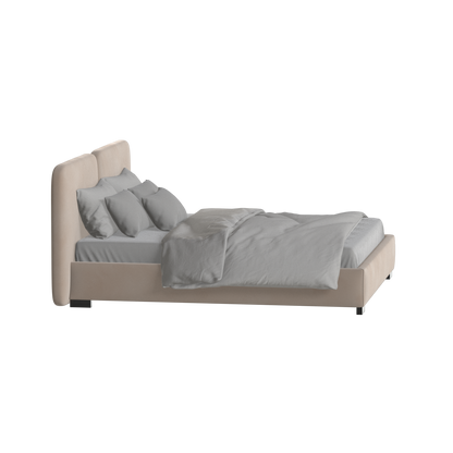 Chloe Upholstered Double Bed in Soft Woven Fabric