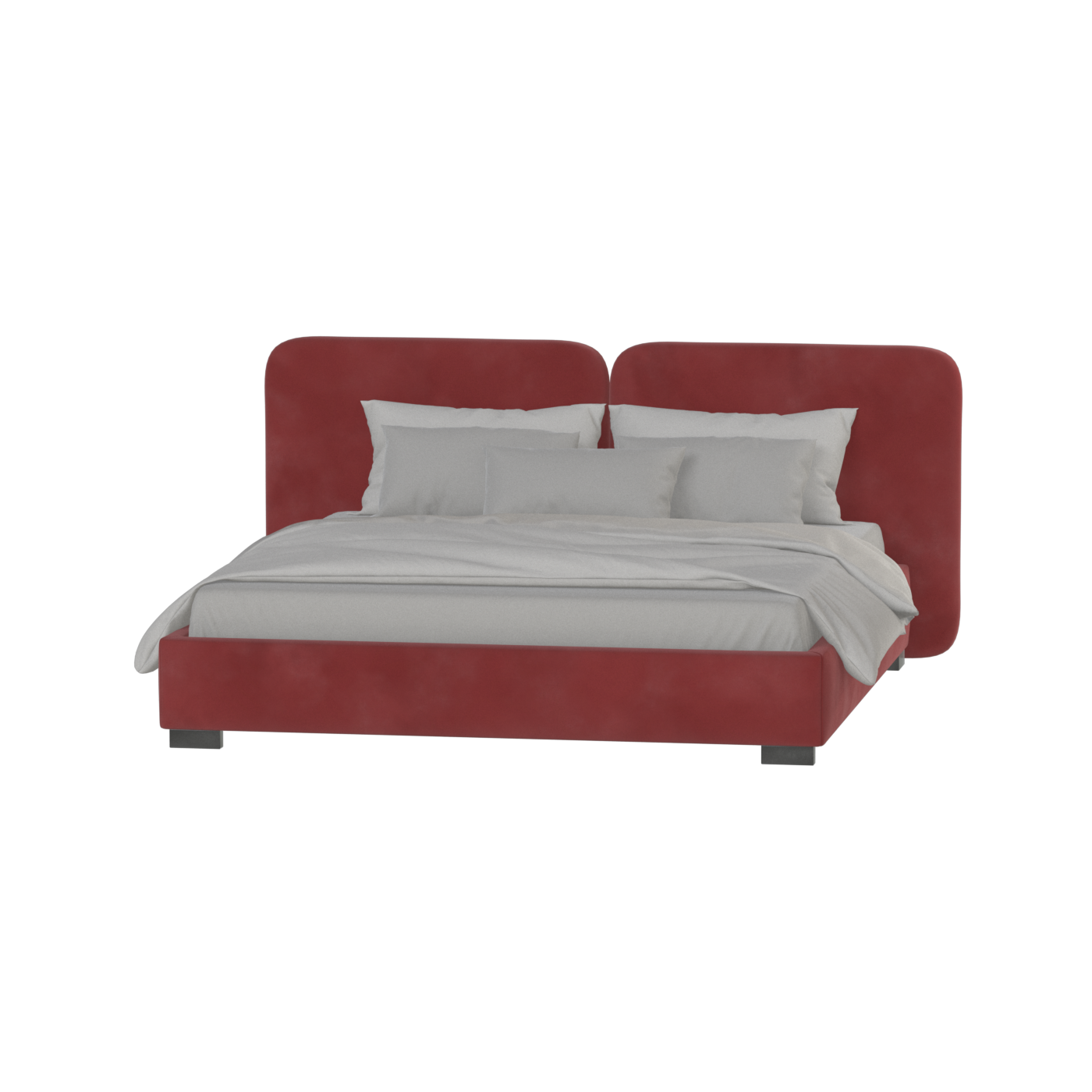 Chloe Upholstered Double Bed in Soft Woven Fabric