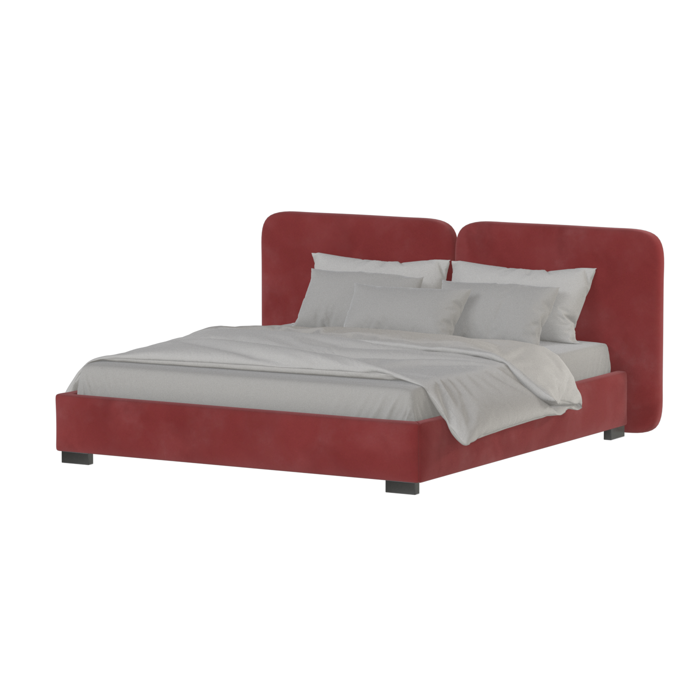 Chloe Upholstered Double Bed in Soft Woven Fabric