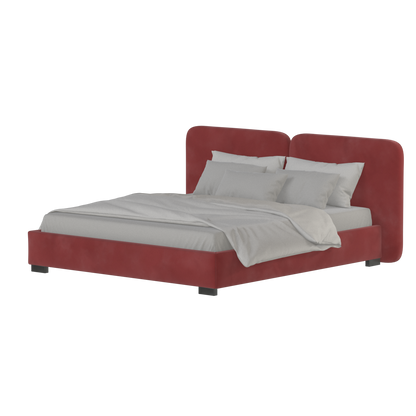 Chloe Upholstered Double Bed in Soft Woven Fabric