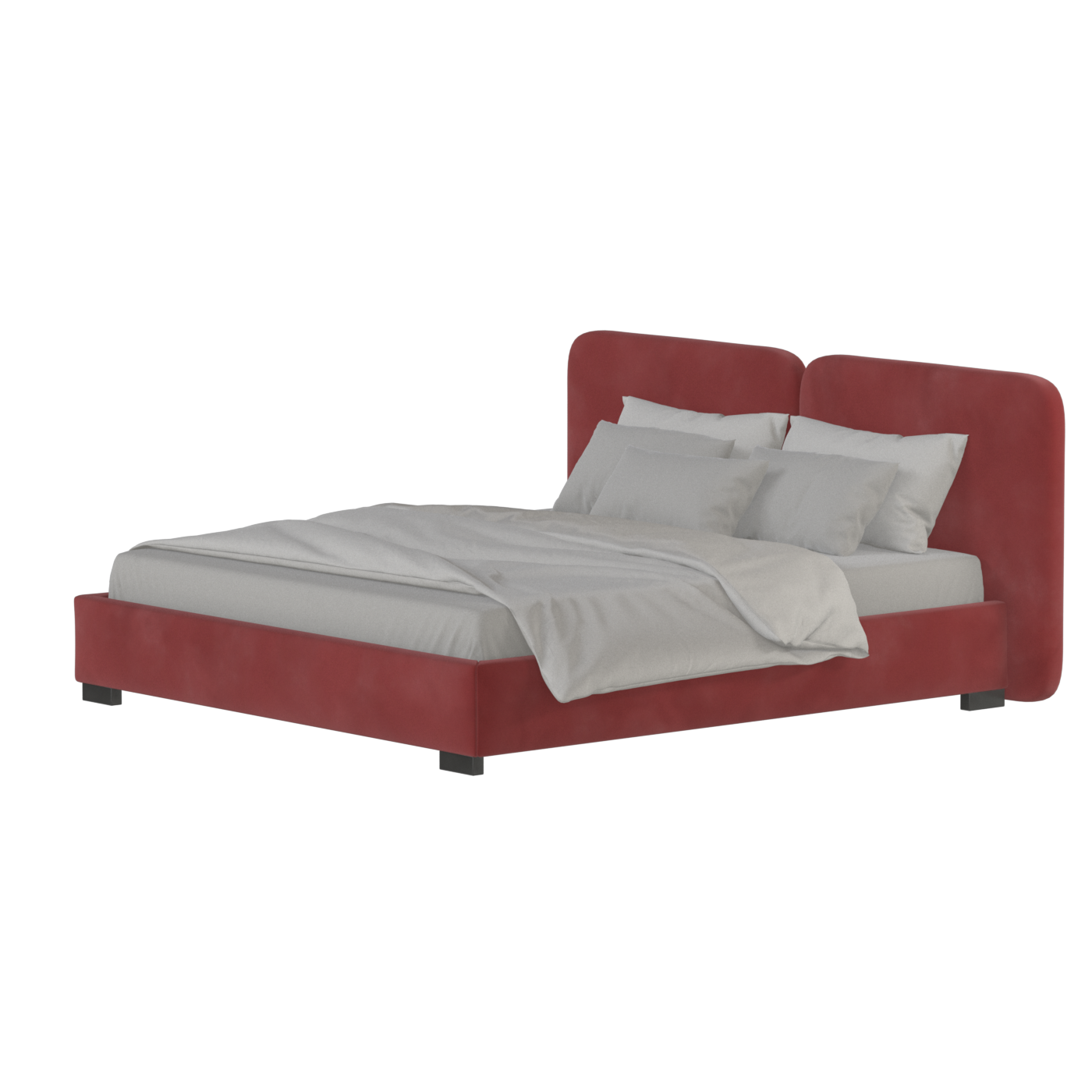 Chloe Upholstered Double Bed in Soft Woven Fabric