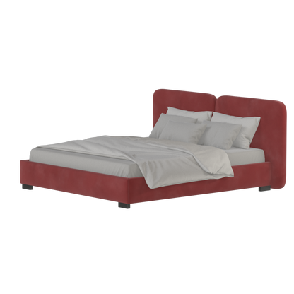 Chloe Upholstered Double Bed in Soft Woven Fabric