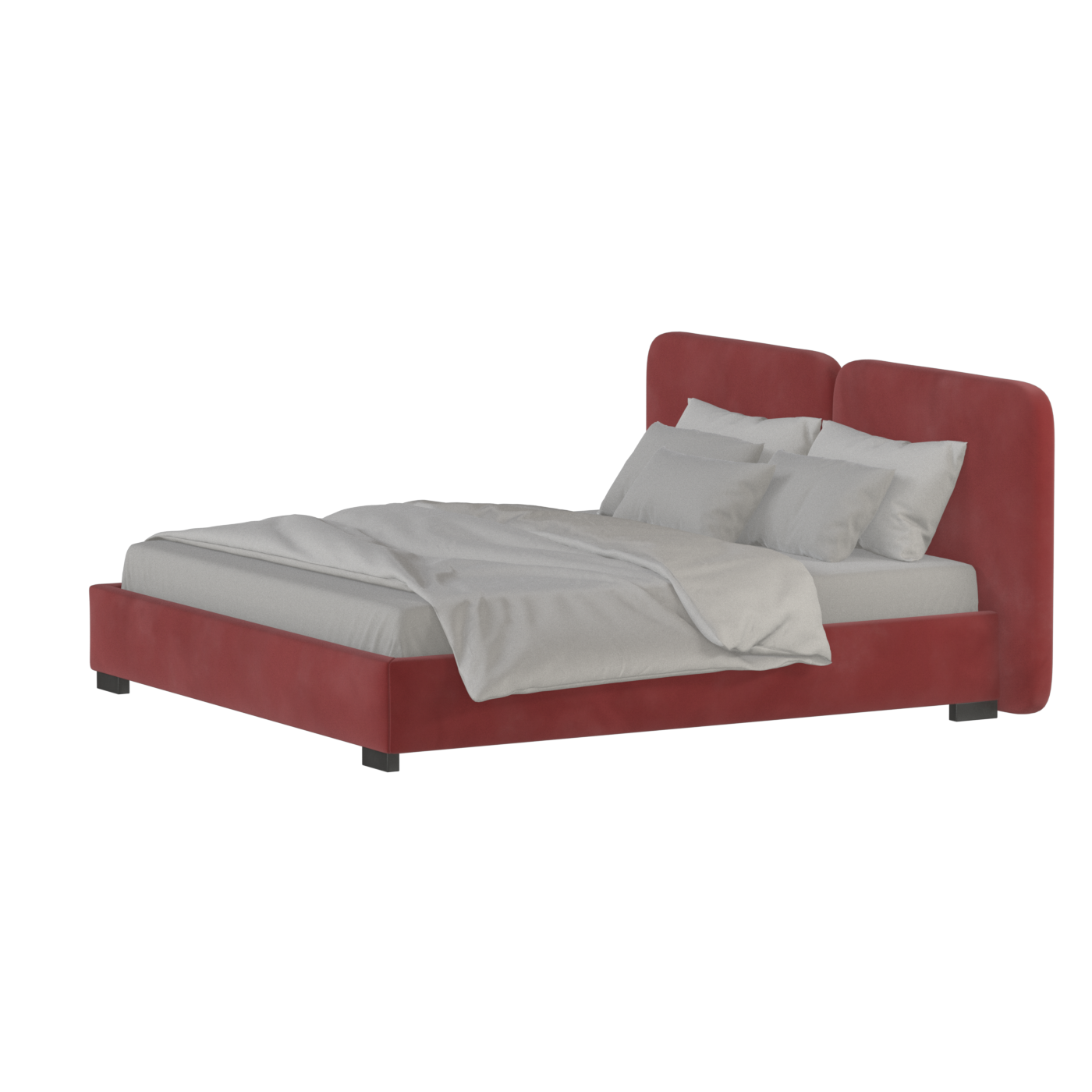 Chloe Upholstered Double Bed in Soft Woven Fabric