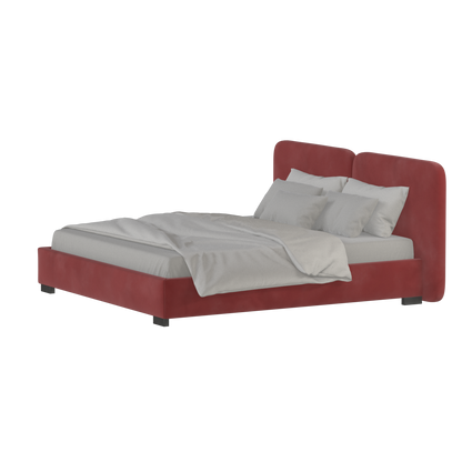 Chloe Upholstered Double Bed in Soft Woven Fabric