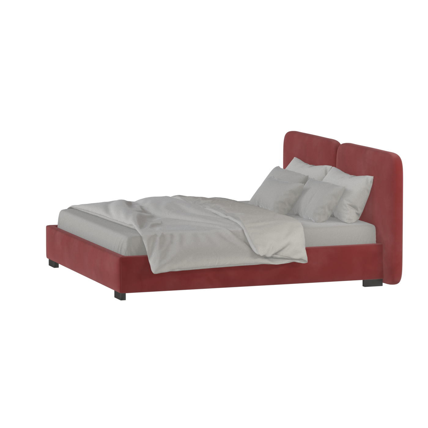 Chloe Upholstered Double Bed in Soft Woven Fabric