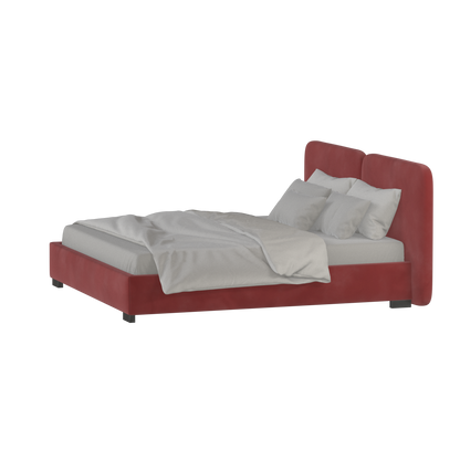 Chloe Upholstered Double Bed in Soft Woven Fabric