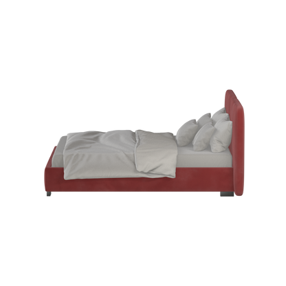 Chloe Upholstered Double Bed in Soft Woven Fabric