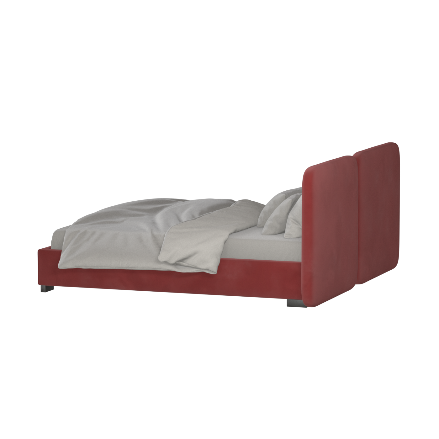 Chloe Upholstered Double Bed in Soft Woven Fabric