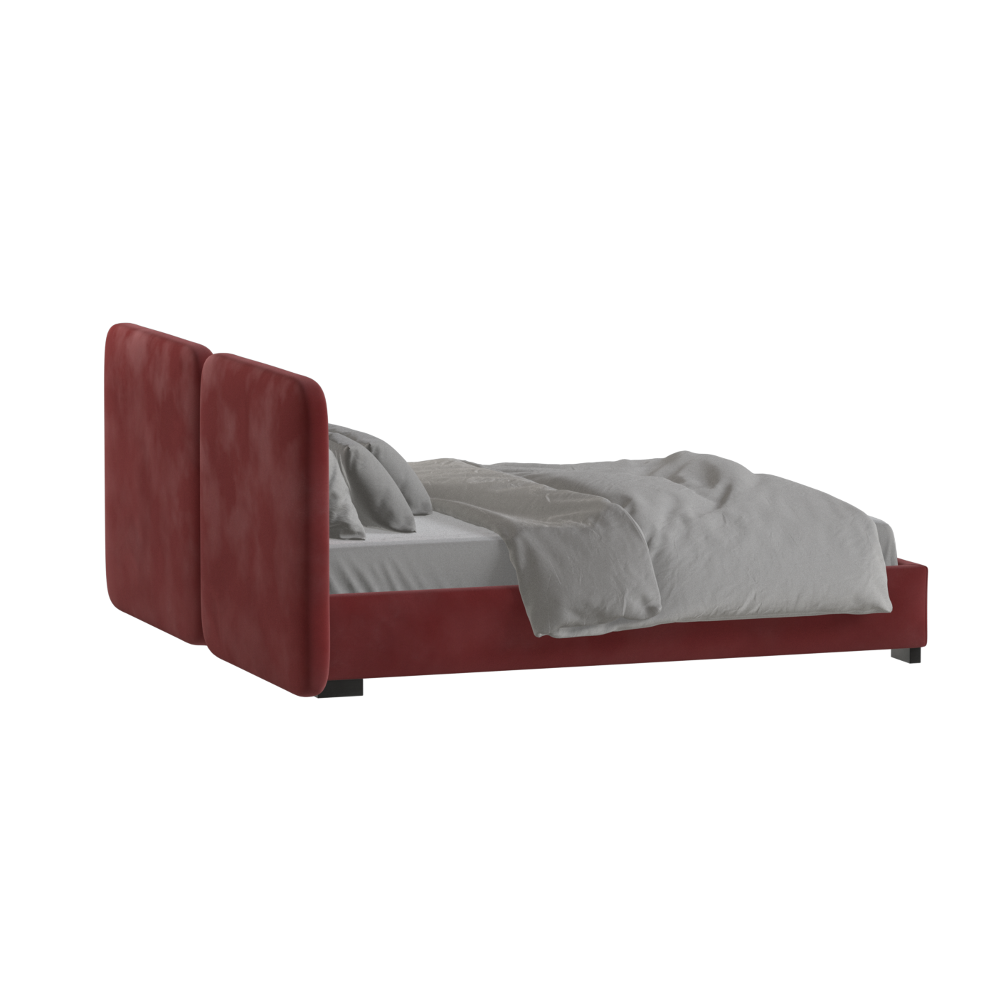 Chloe Upholstered Double Bed in Soft Woven Fabric
