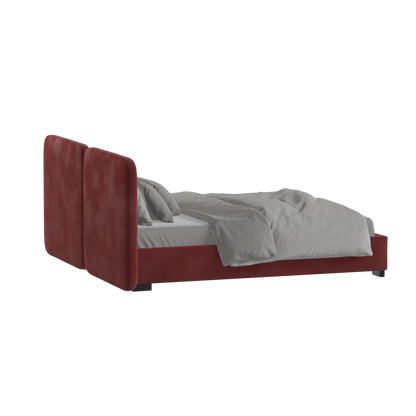 Chloe Upholstered Double Bed in Soft Woven Fabric