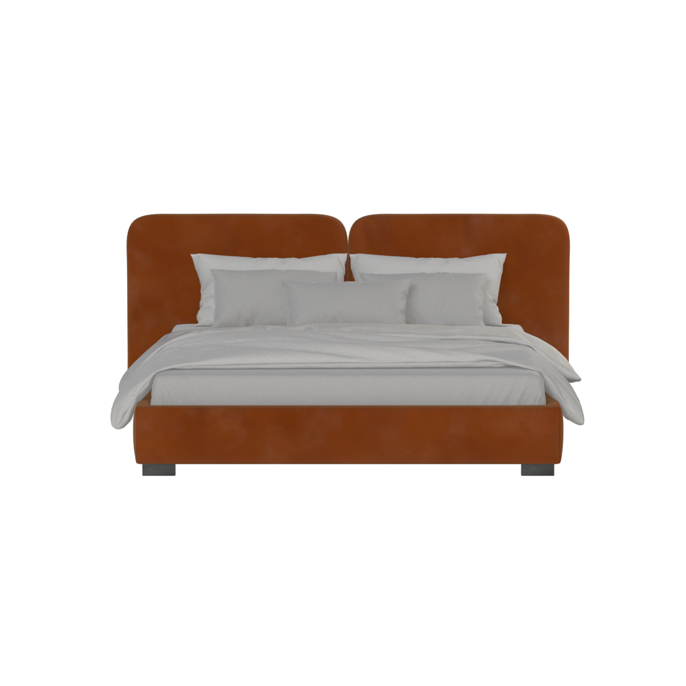 Lit double rembourré Chloé en tissu tissé doux