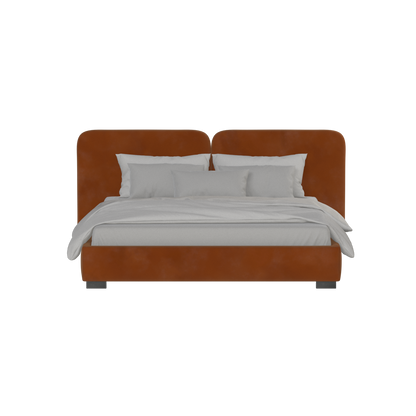Lit double rembourré Chloé en tissu tissé doux