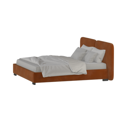 Lit double rembourré Chloé en tissu tissé doux