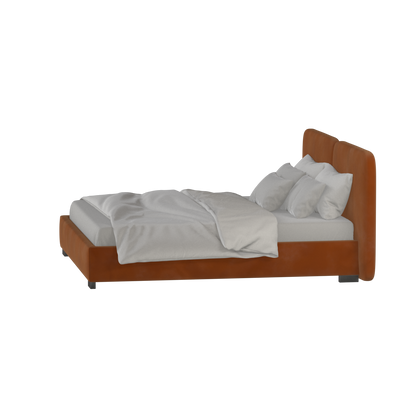 Lit double rembourré Chloé en tissu tissé doux