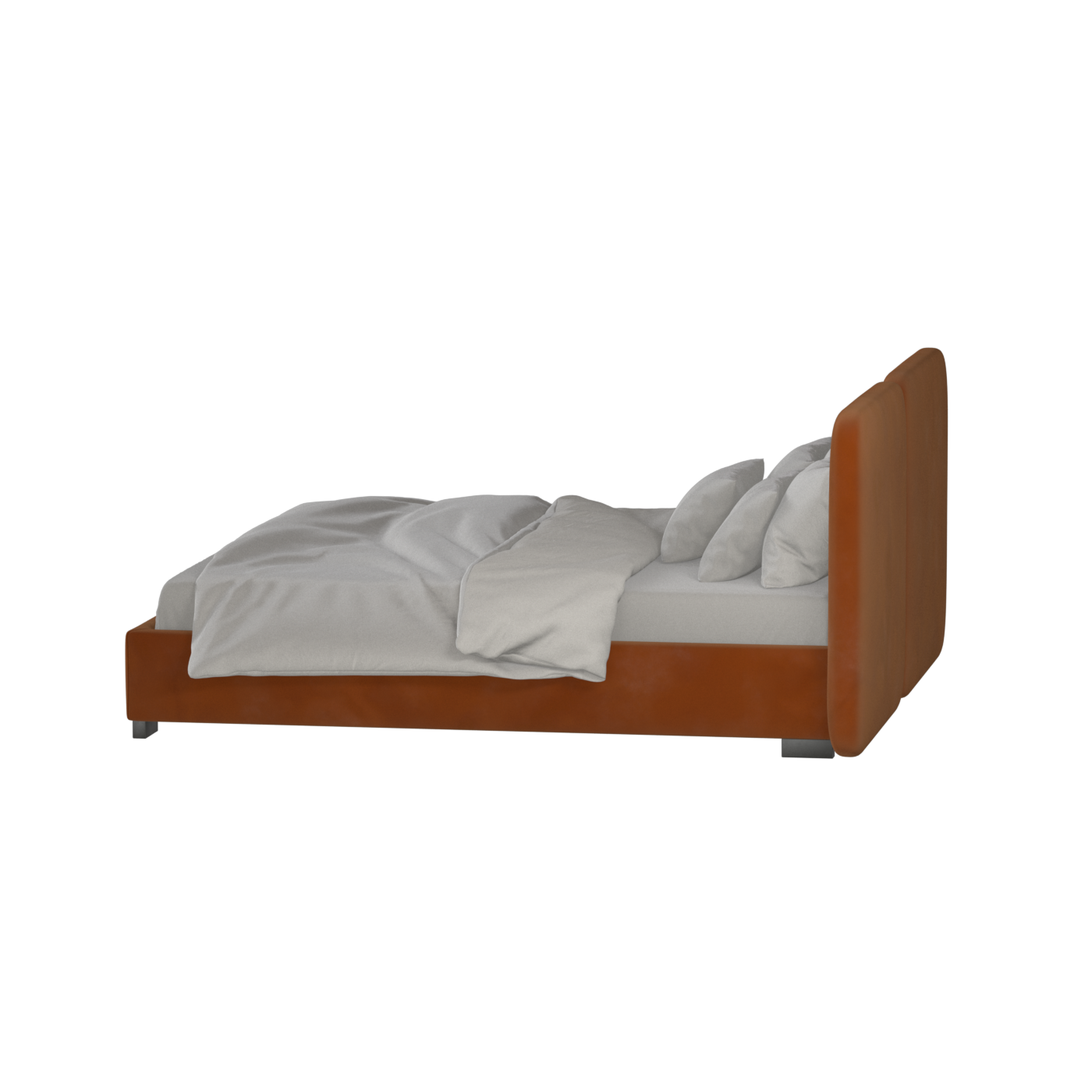 Lit double rembourré Chloé en tissu tissé doux
