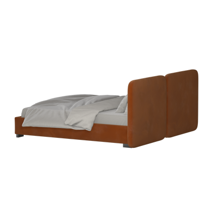 Lit double rembourré Chloé en tissu tissé doux