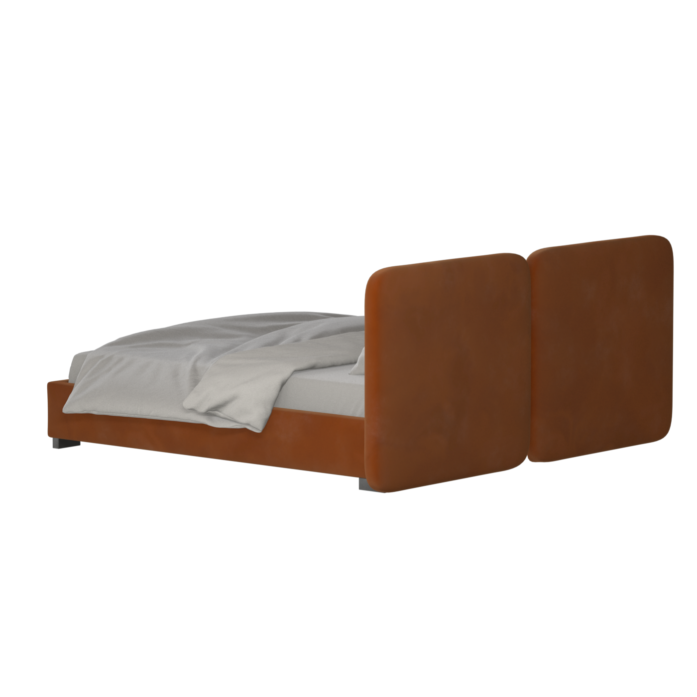 Lit double rembourré Chloé en tissu tissé doux