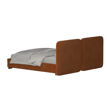 Lit double rembourré Chloé en tissu tissé doux