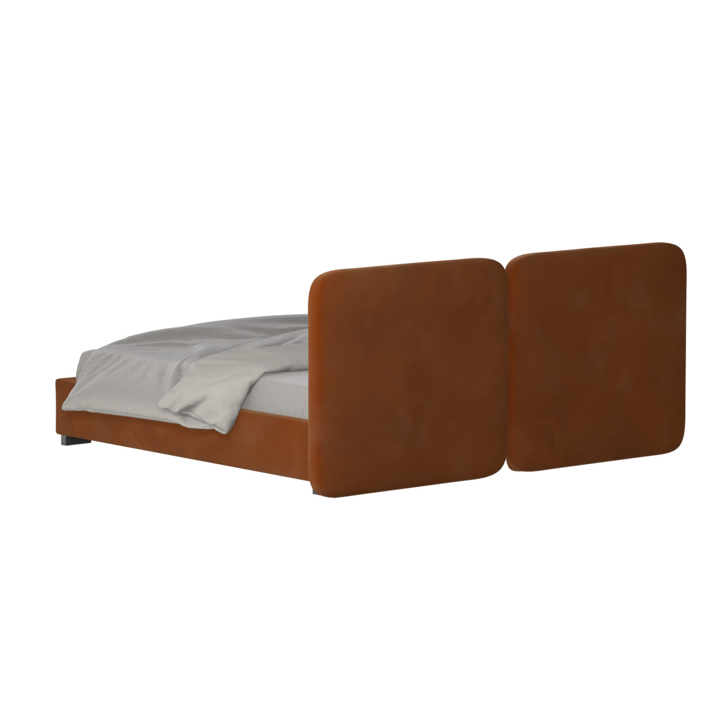 Lit double rembourré Chloé en tissu tissé doux