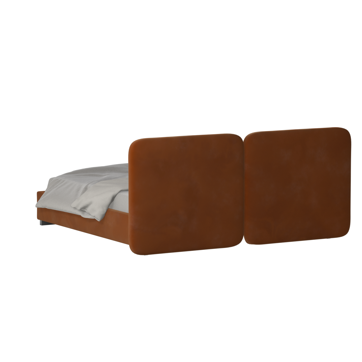 Lit double rembourré Chloé en tissu tissé doux