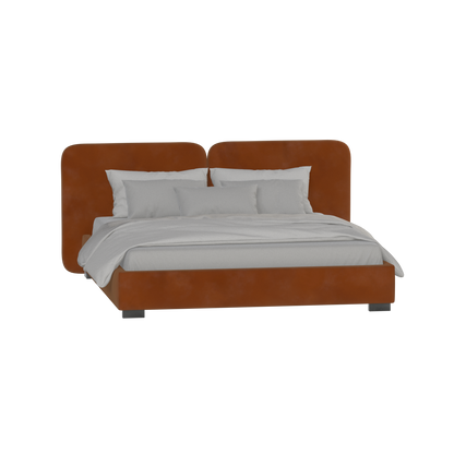 Lit double rembourré Chloé en tissu tissé doux