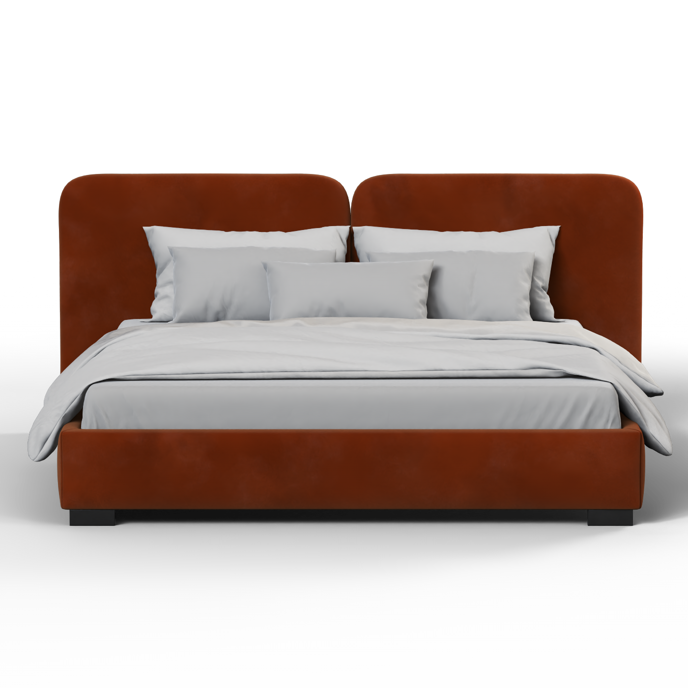 Lit double rembourré Chloé en tissu tissé doux