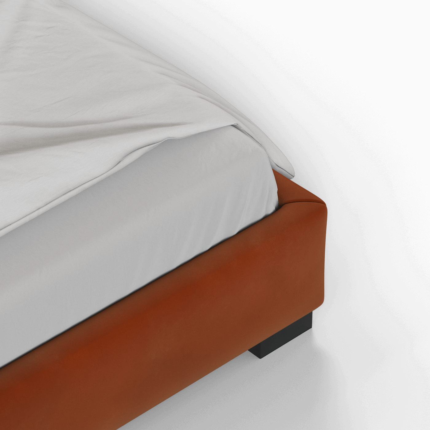 Lit double rembourré Chloé en tissu tissé doux