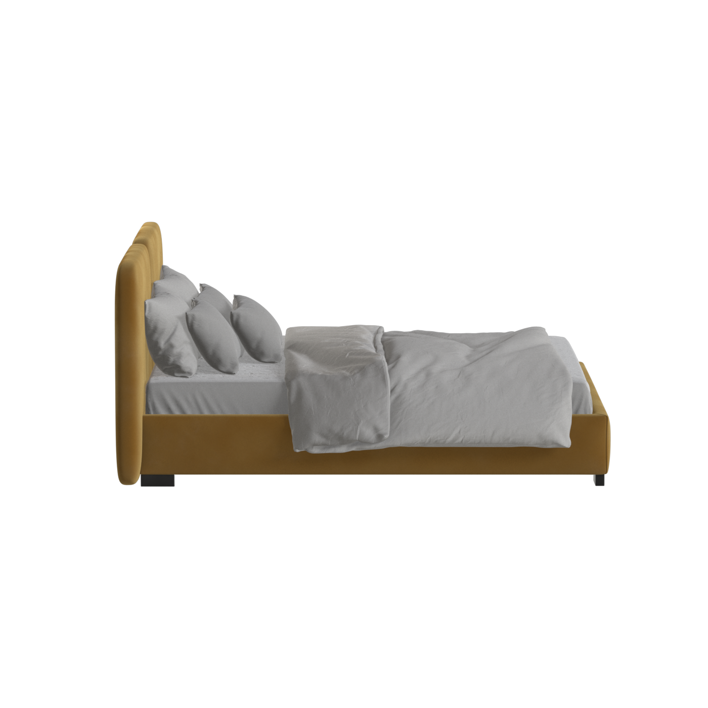 Chloe Upholstered Double Bed in Soft Woven Fabric