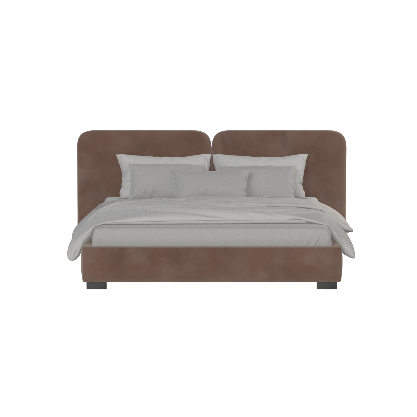Lit double rembourré Chloé en tissu tissé doux
