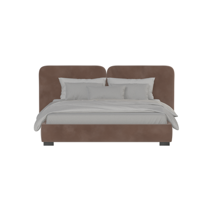 Lit double rembourré Chloé en tissu tissé doux
