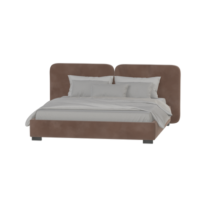 Lit double rembourré Chloé en tissu tissé doux