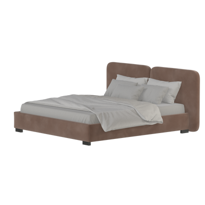 Lit double rembourré Chloé en tissu tissé doux
