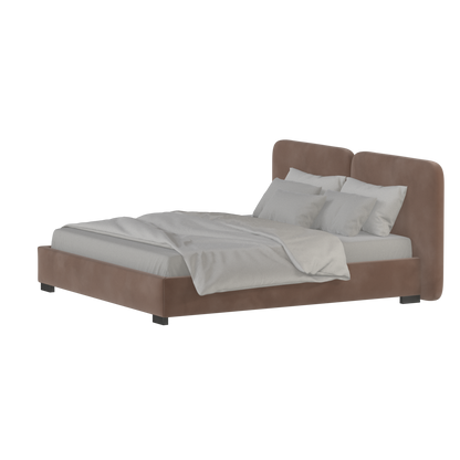 Lit double rembourré Chloé en tissu tissé doux
