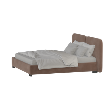 Lit double rembourré Chloé en tissu tissé doux