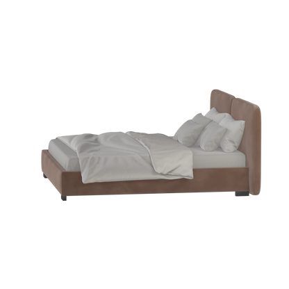 Lit double rembourré Chloé en tissu tissé doux