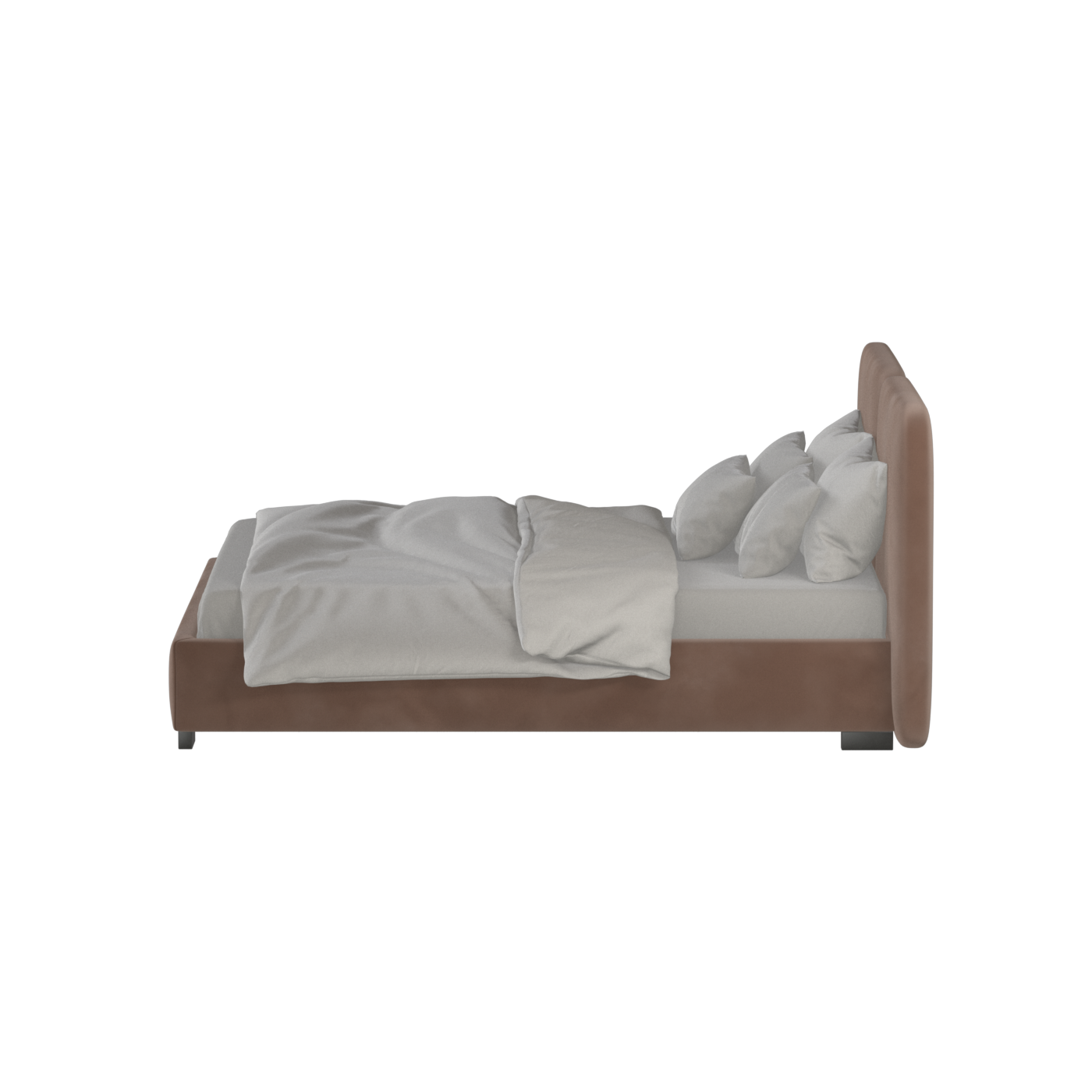 Lit double rembourré Chloé en tissu tissé doux