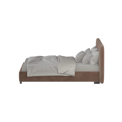 Lit double rembourré Chloé en tissu tissé doux