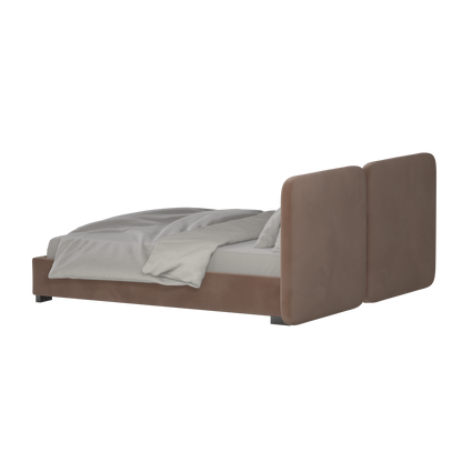 Lit double rembourré Chloé en tissu tissé doux