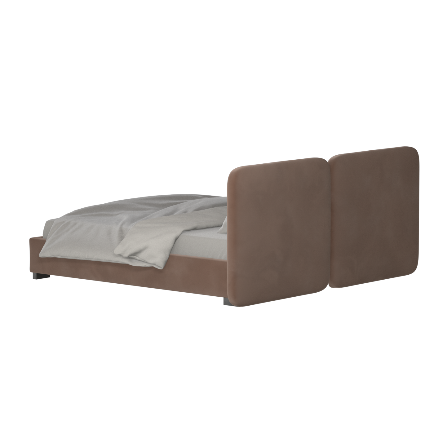 Lit double rembourré Chloé en tissu tissé doux