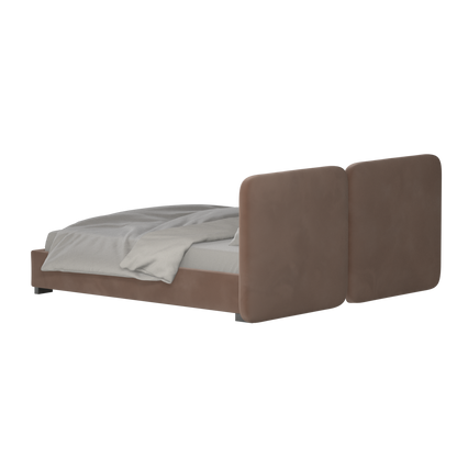 Lit double rembourré Chloé en tissu tissé doux