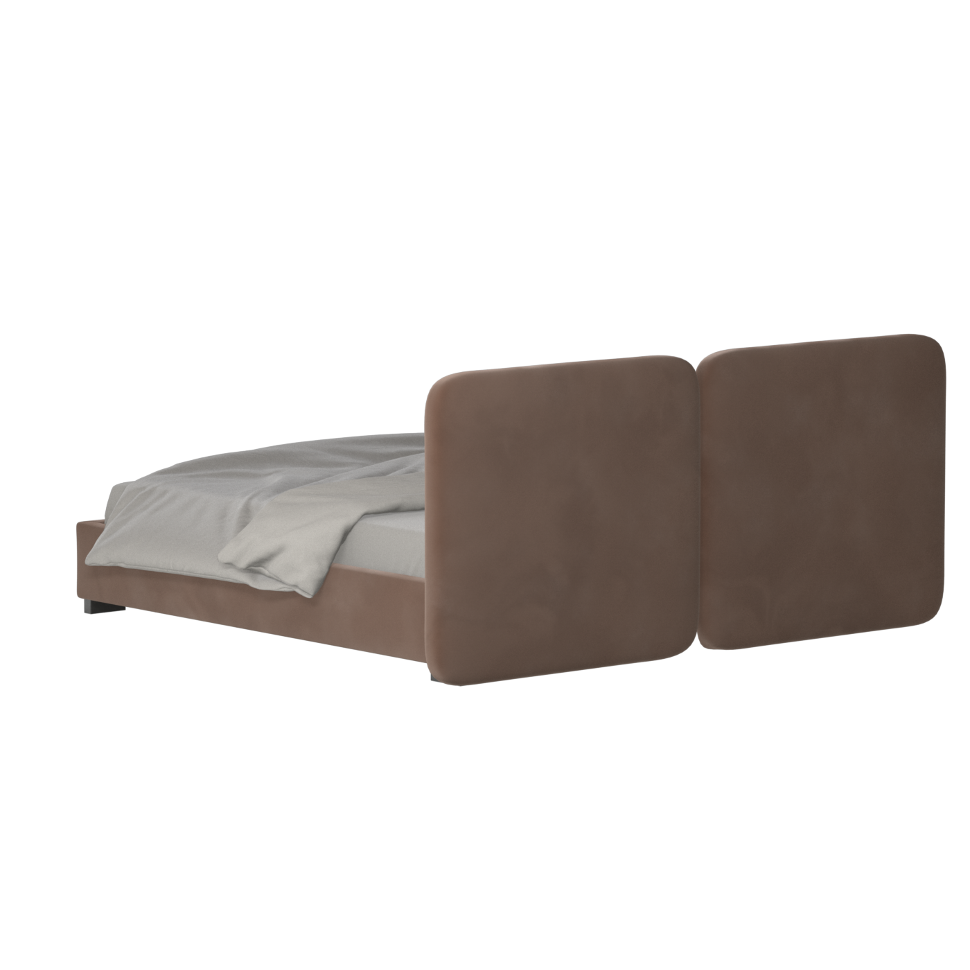 Lit double rembourré Chloé en tissu tissé doux