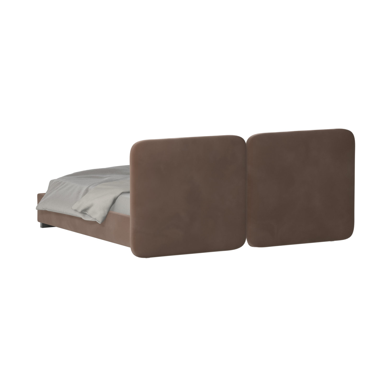 Lit double rembourré Chloé en tissu tissé doux