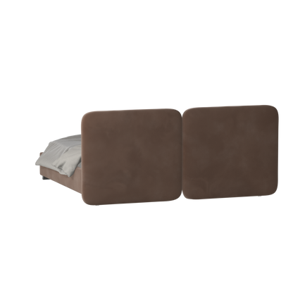 Lit double rembourré Chloé en tissu tissé doux