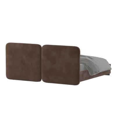 Lit double rembourré Chloé en tissu tissé doux