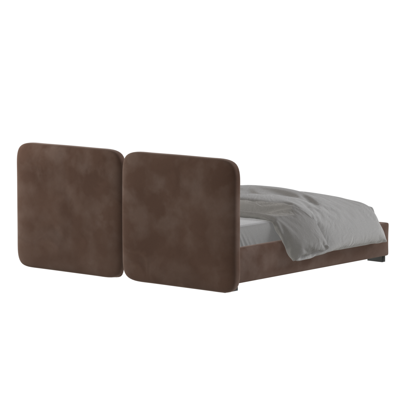 Lit double rembourré Chloé en tissu tissé doux