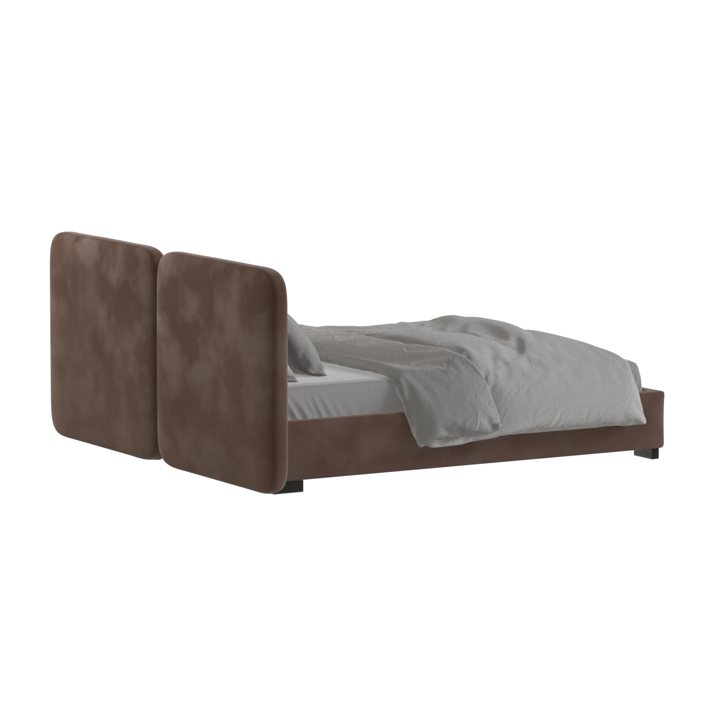 Lit double rembourré Chloé en tissu tissé doux
