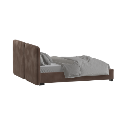 Lit double rembourré Chloé en tissu tissé doux