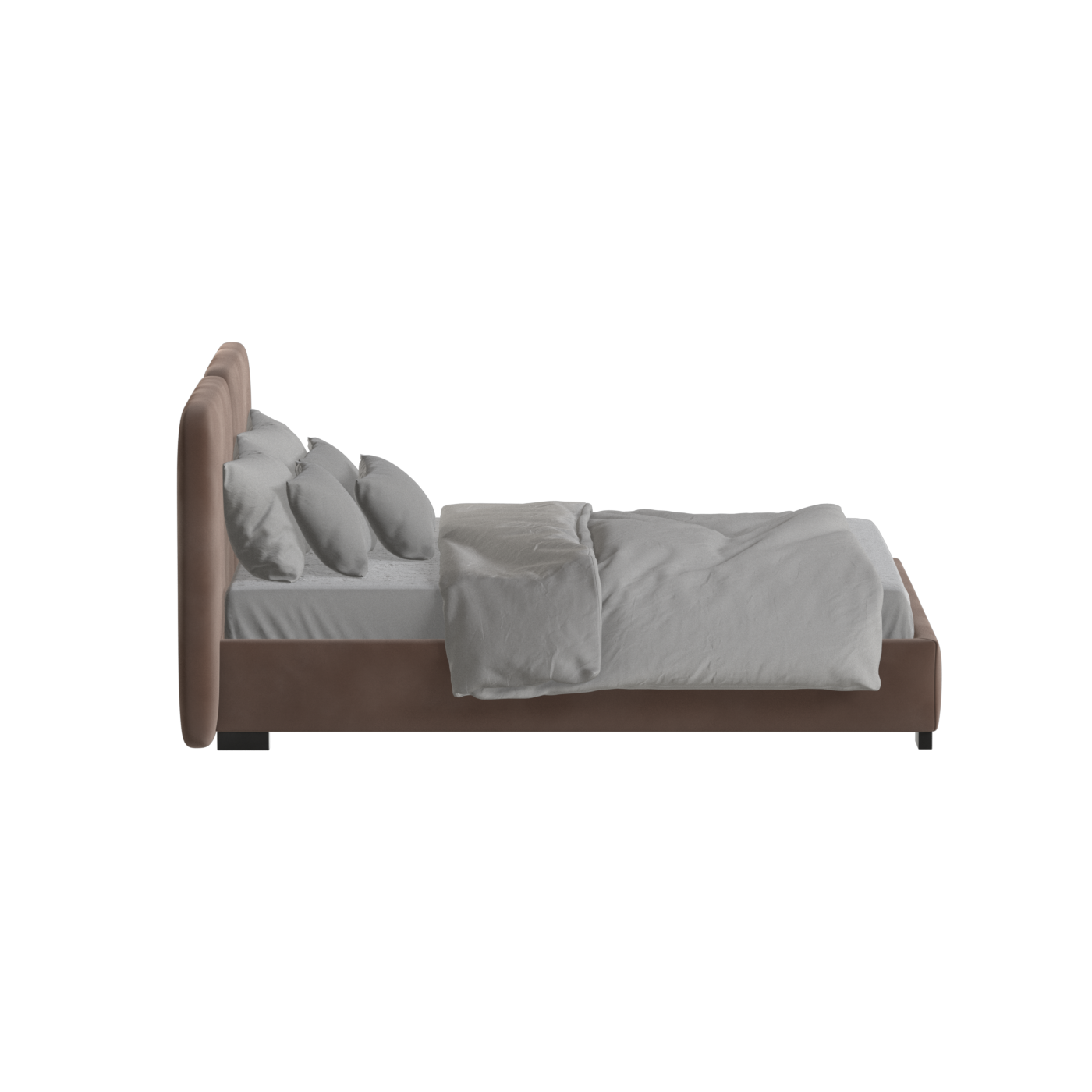Lit double rembourré Chloé en tissu tissé doux