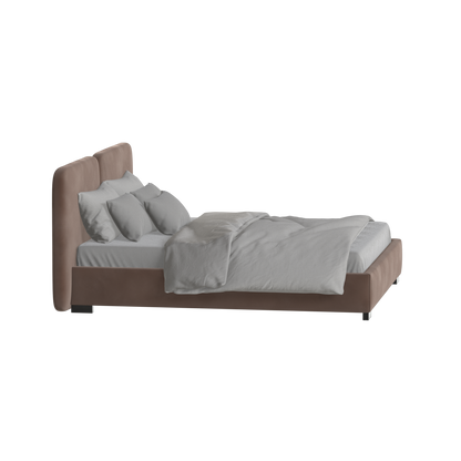 Lit double rembourré Chloé en tissu tissé doux